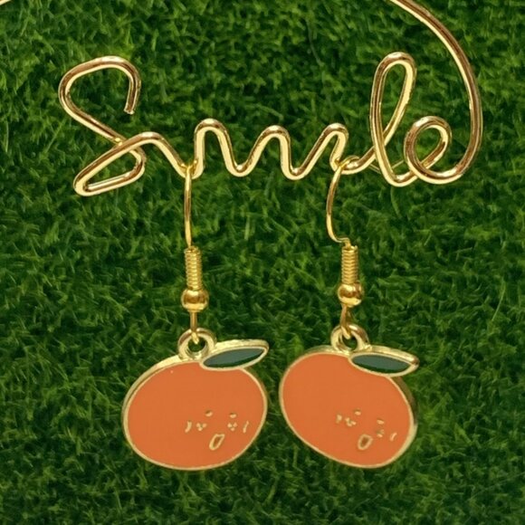 Orange Earring, Funny Food Earring, Fruit Earring, Gift Idea, Florida Earring - Picture 2 of 4